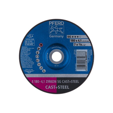 Pferd Pipeline Wheel, 4.1mm, Type 27, 7" x 1/8 63253